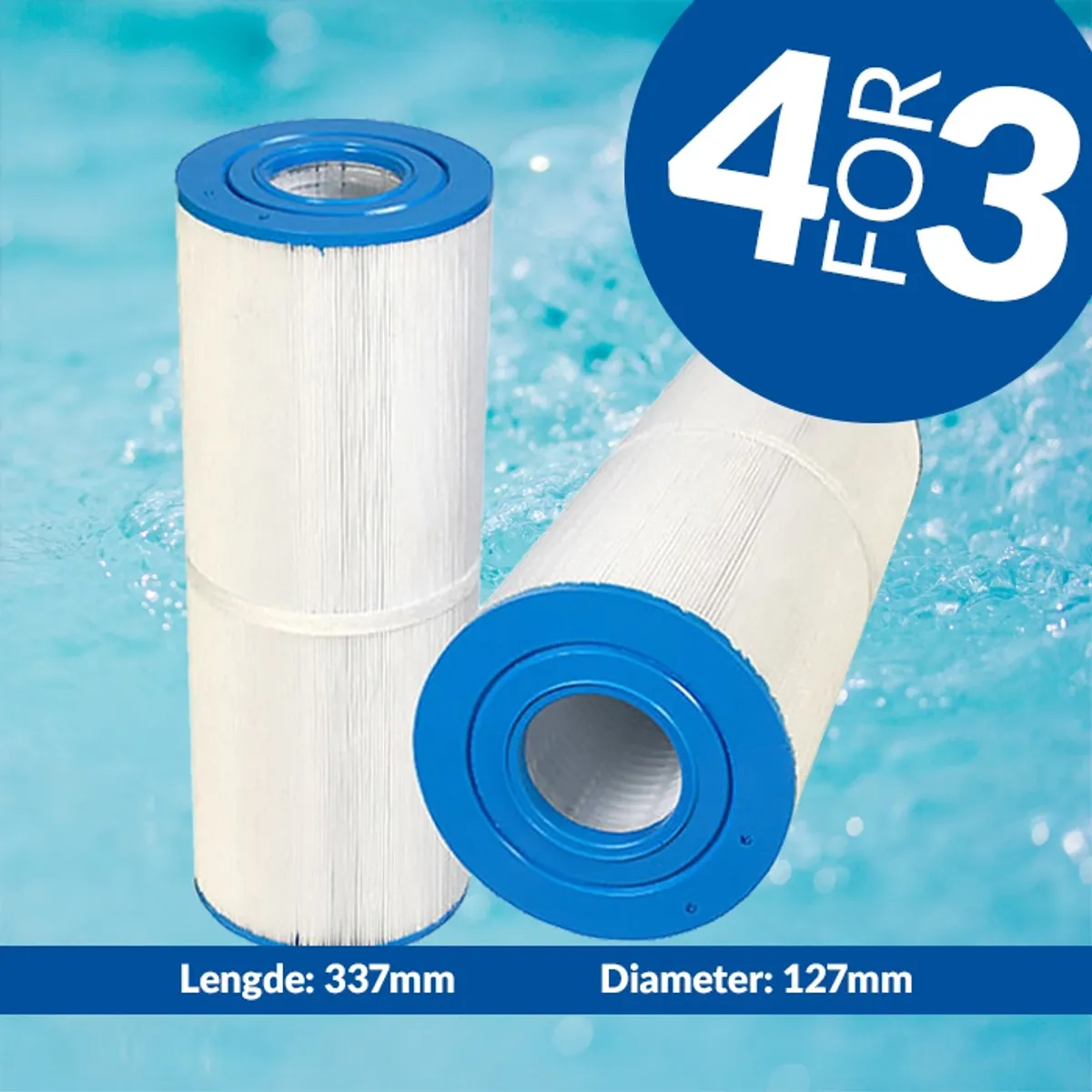 Spa filter 50 sq. ft. u/ gjenger, vaskbart (4pk - spar 25%!)