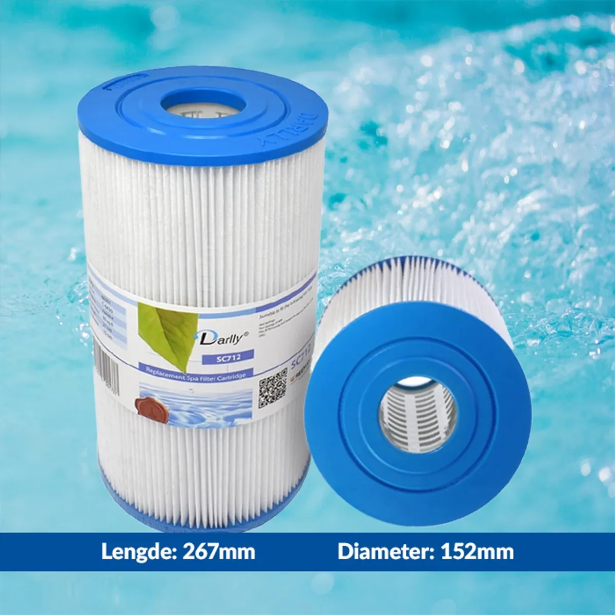 Spa filter 30 sq. ft. u/ gjenger, vaskbart (Hotspring)