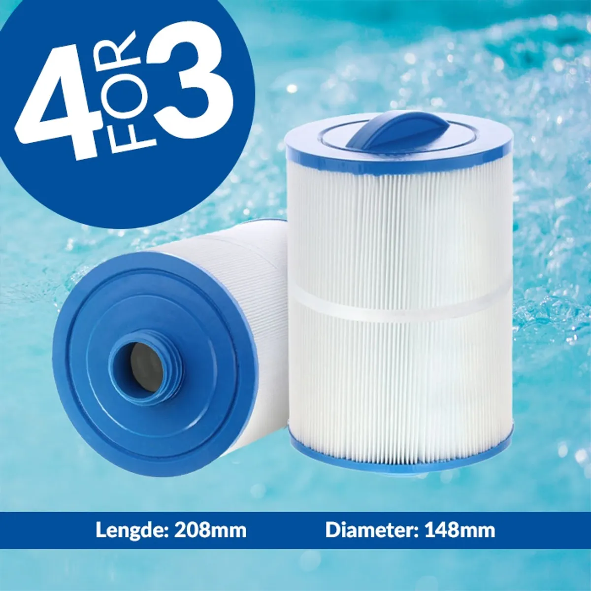 Spa filter 50 sq. ft. grovgjenget, vaskbart (4pk - spar 25%!)